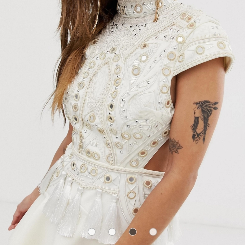ASOS DESIGN Petite Mirror Embellished Dress